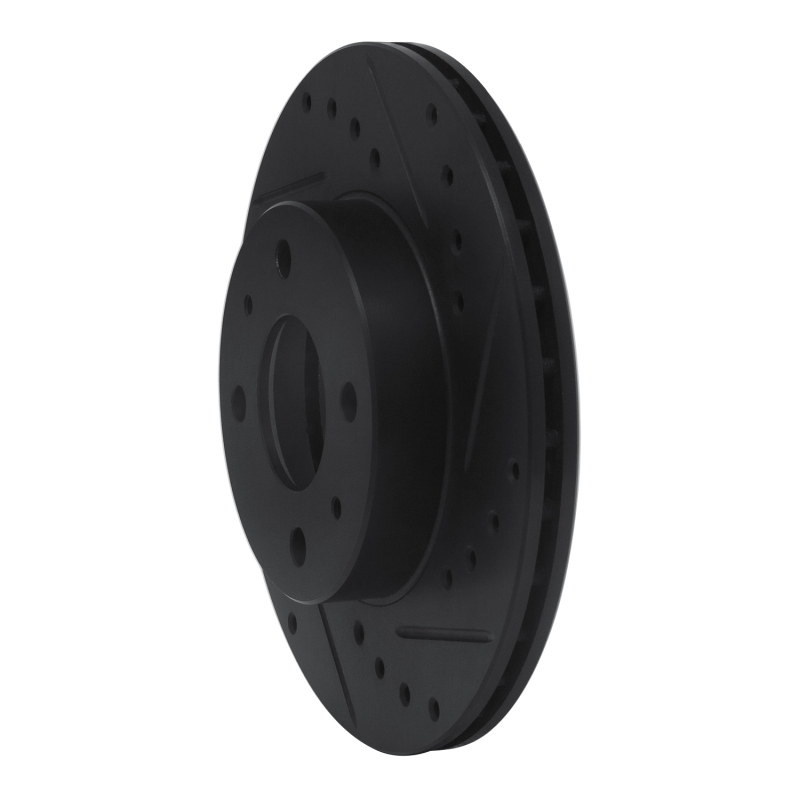 Nissan NX Brake Rotor (1) - Front Right - R1 Concepts - Drilled & Slotted - Black - `88-`06